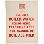 WWII Propaganda Poster Boiled Water Home Front Small