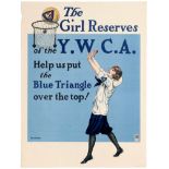 WWI Propaganda Poster YWCA Girl Reserves Basketball