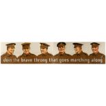 WWI War Poster Large Join the Brave Throng Recruitment