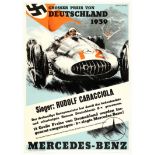 Car Racing Poster Grand Prix Germany 1939 Mercedes Benz