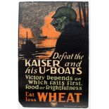 War Poster Eat Less Wheat WWI