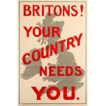 War Poster Britons Your Country Needs You WWI UK