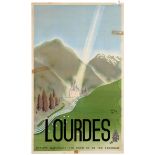 Travel Poster Lourdes France French National Railway SNCF