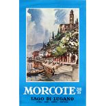 Travel Poster Morcote Lake Lugano Switzerland