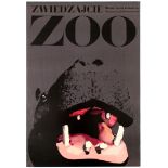 Travel Poster Warsaw Zoo Poster by Swierzy Hippopotamus 1967