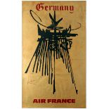Travel Poster Air France Germany Georges Mathieu 1968