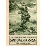 War Poster Learn To Adjust Your Respirator WWI Gas Mask Chemical Warfare