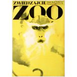 Travel Poster Warsaw Zoo Monkey Waldemar Swierzy Poland