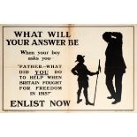 War Poster Father What Did You Do WWI UK