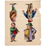 Advertising Poster Epinal Lithograph Print Men Fashion Types Caricature