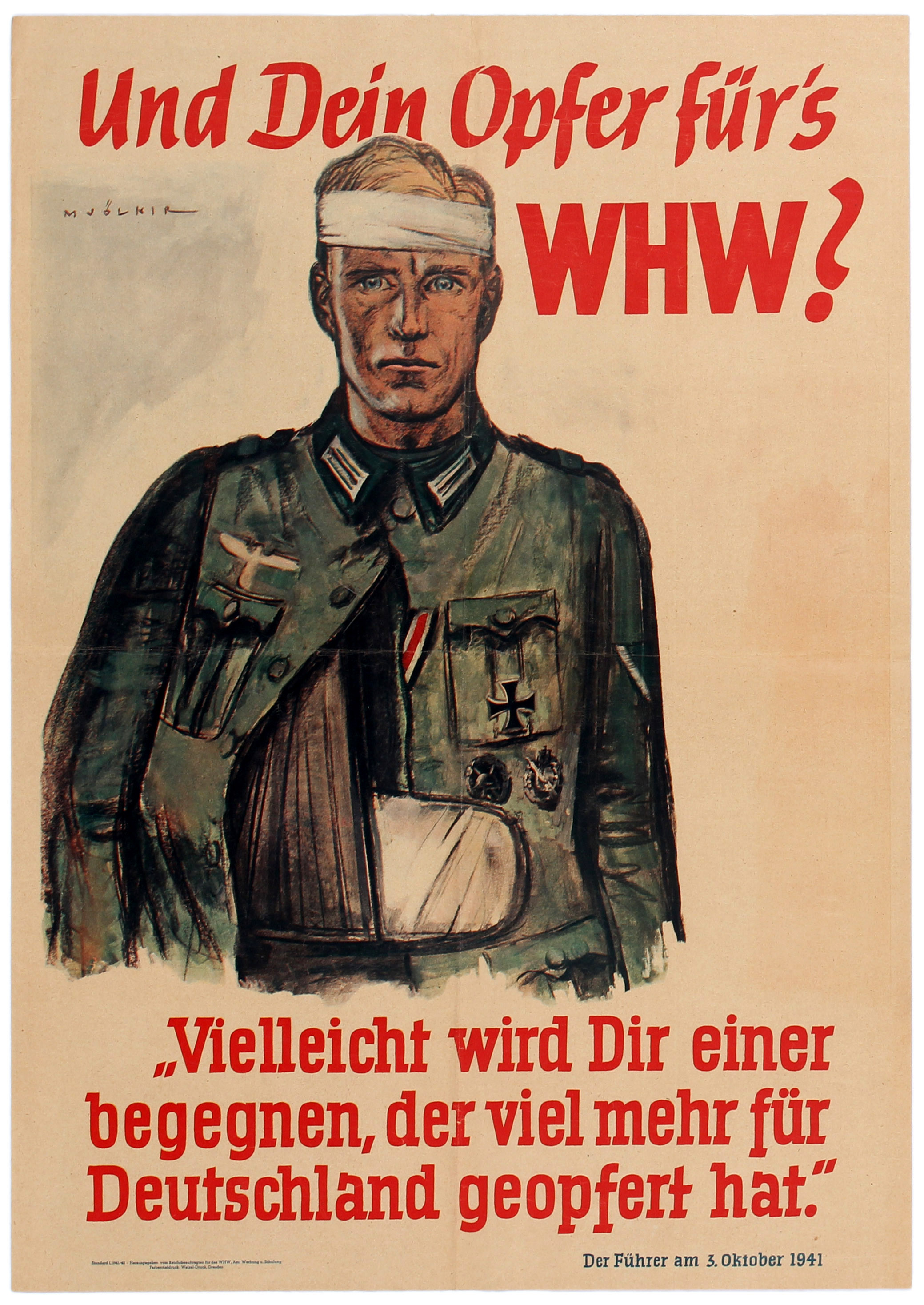 War Propaganda Poster WWII Nazi Germany Soldier
