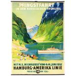 Travel Poster Norway Fjords HAPAG Cruise Ship Holidays Fuss