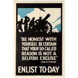 War Poster Be Honest With Yourself Enlist Today UK WWI