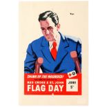 WWII War Propaganda Poster Red Cross St John Flag Day