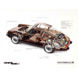 Advertising Poster Porsche 911 SC Cutaway Car Dealer Showroom