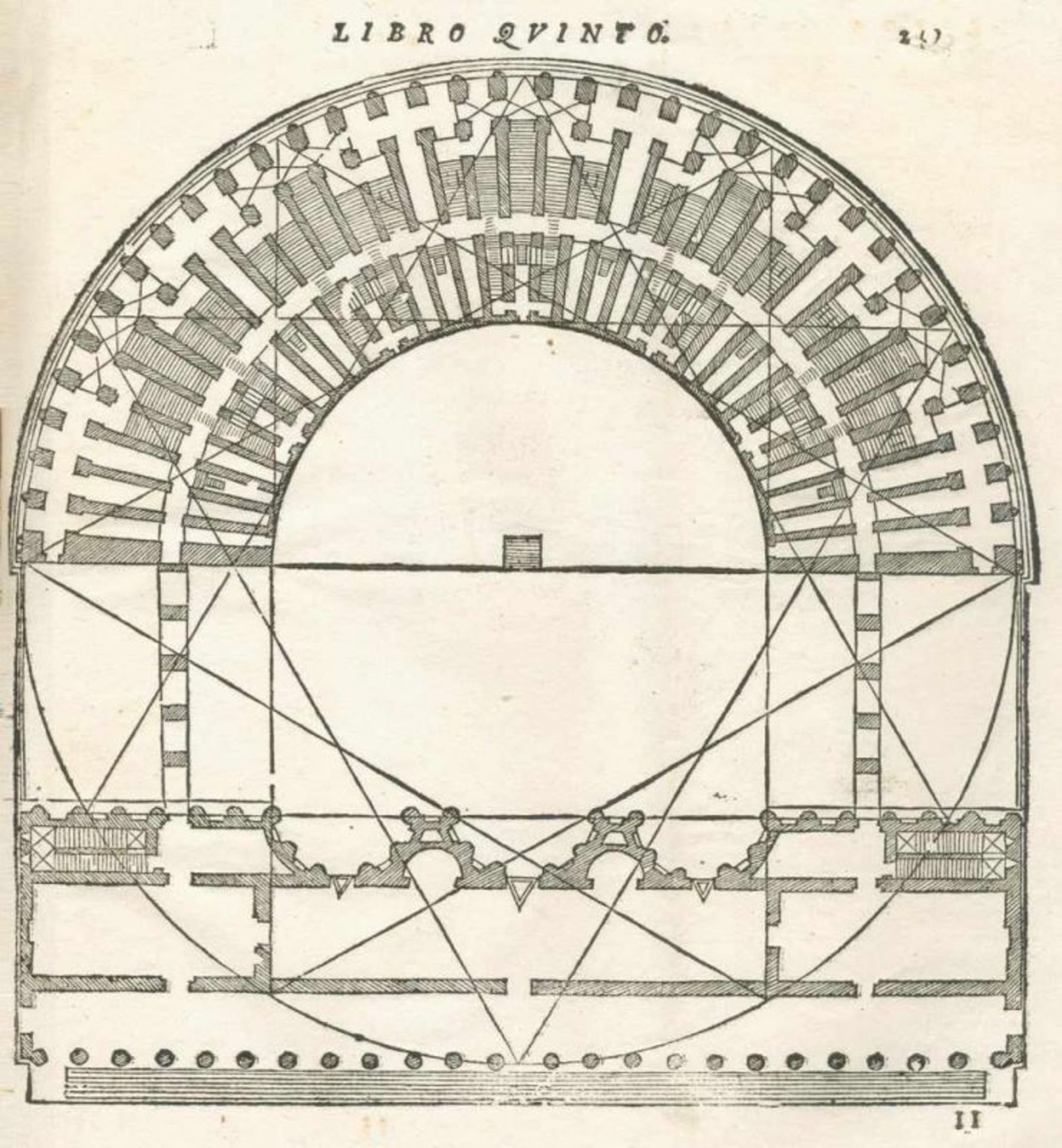 Vitruvius,M.L'architettura. Venedig, Turrini 1641. Kl.4°. Tit. mit Holzschn.-Bordüre und zahlr.