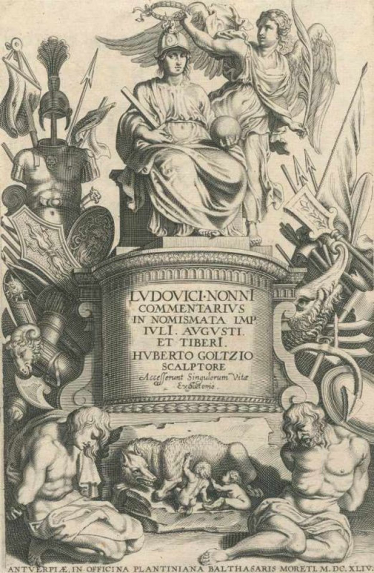 Nonnus,L.Commentarius In Nomismata Imp. Iuli. Augusti et Tiberi. Antwerpen, Plantin 1644. Fol. Mit