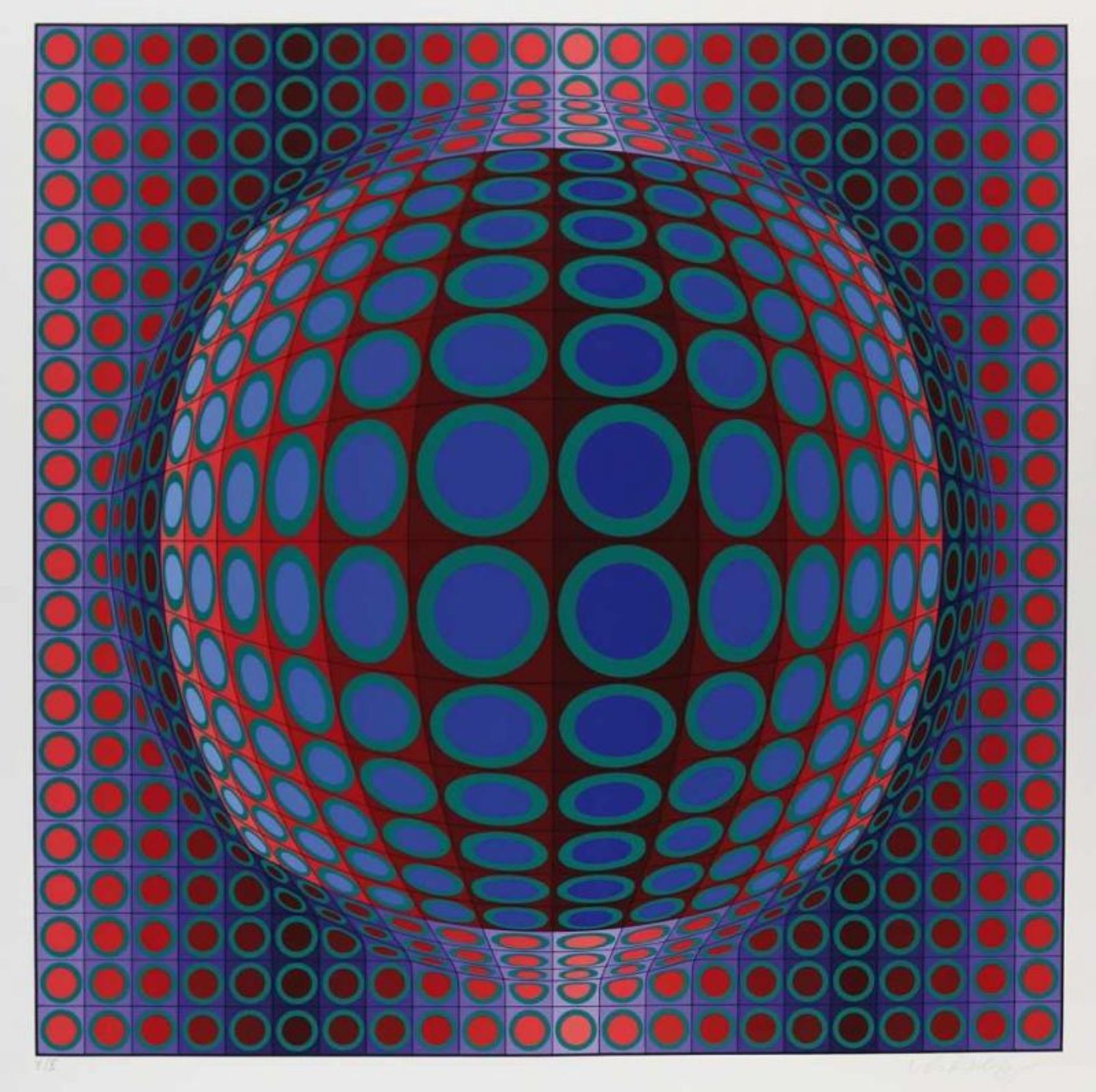 Vasarely, Victor(1906 Pécs - Paris 1997). Abstrakte Formenkomposition. Farbserigraphie. Blgr. 75 x