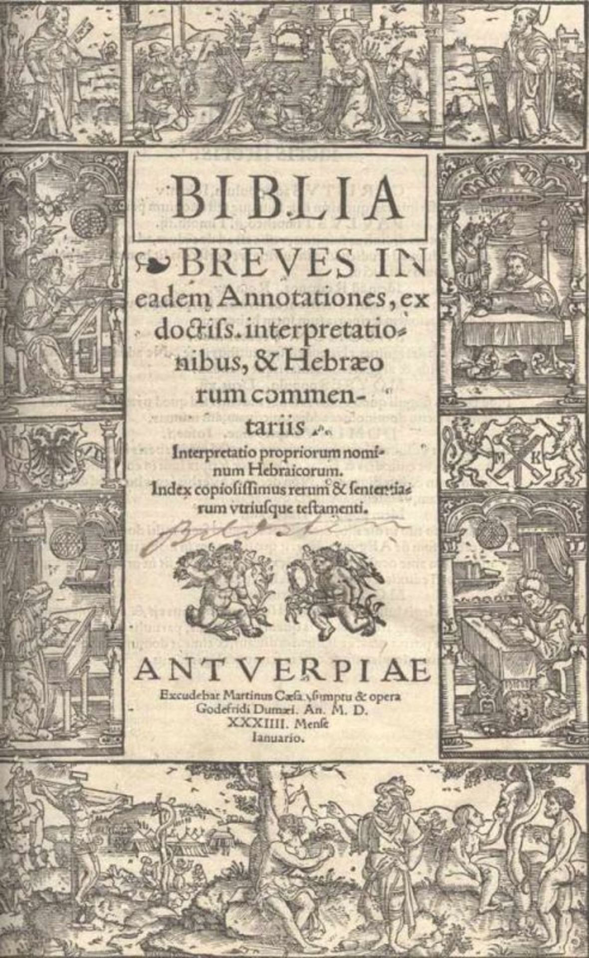 Biblia latina.Biblia. Breves in eadem annotationes ex doctiss. interpretationibus & hebraeorum