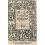 Aemilius,G.Biblicae historiae, magno artificio depictae. Ffm., C.Egenolph (1539). Mit Holzschn.-