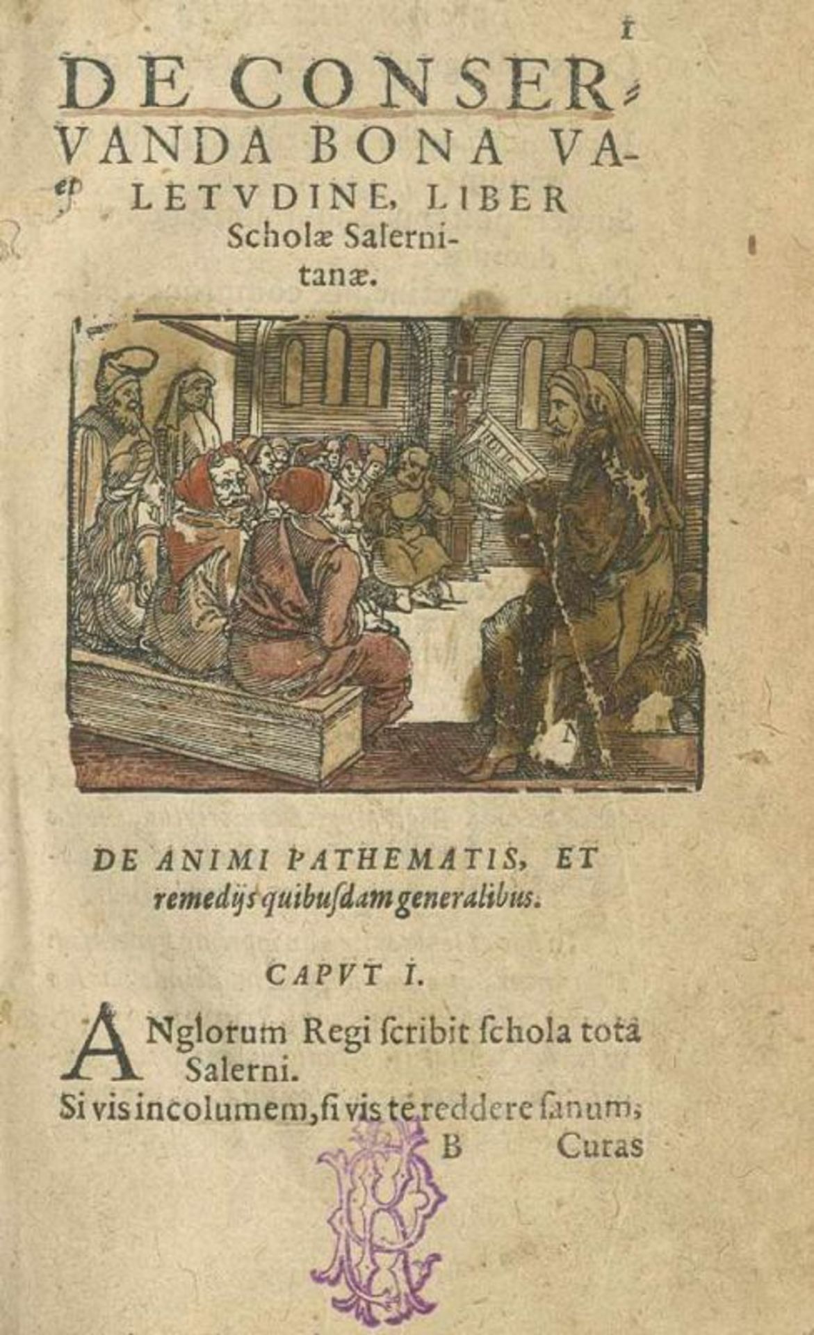 (Curio,J.De conservanda bona valetudine. Opusculum Scholae Salernitanae ad regem Angliae, Germanicis