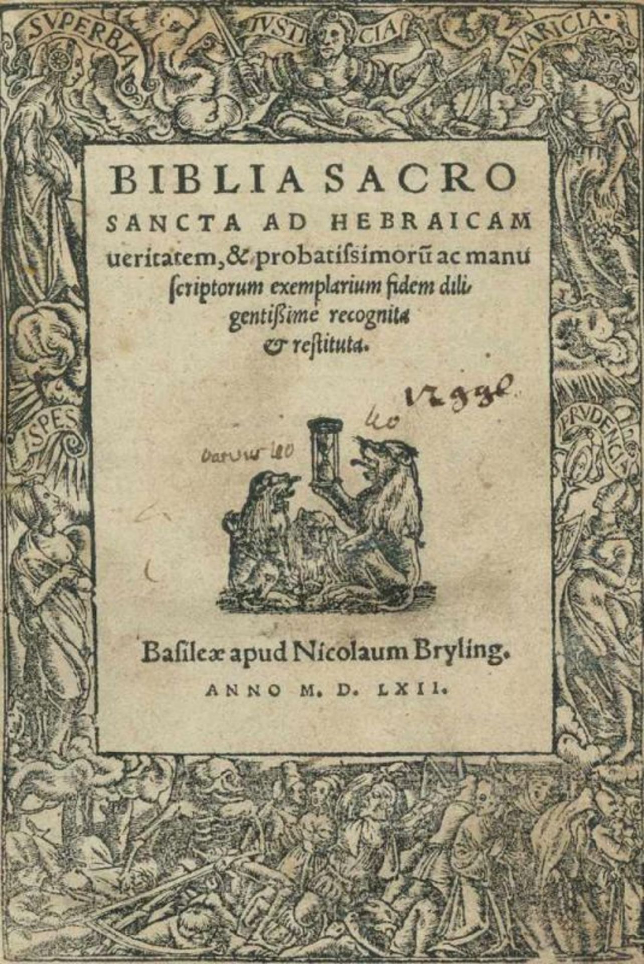 Biblia latina.Biblia Sacrosancta ad Hebraicam veritatem & probatissimoru(m) ac manuscriptorum