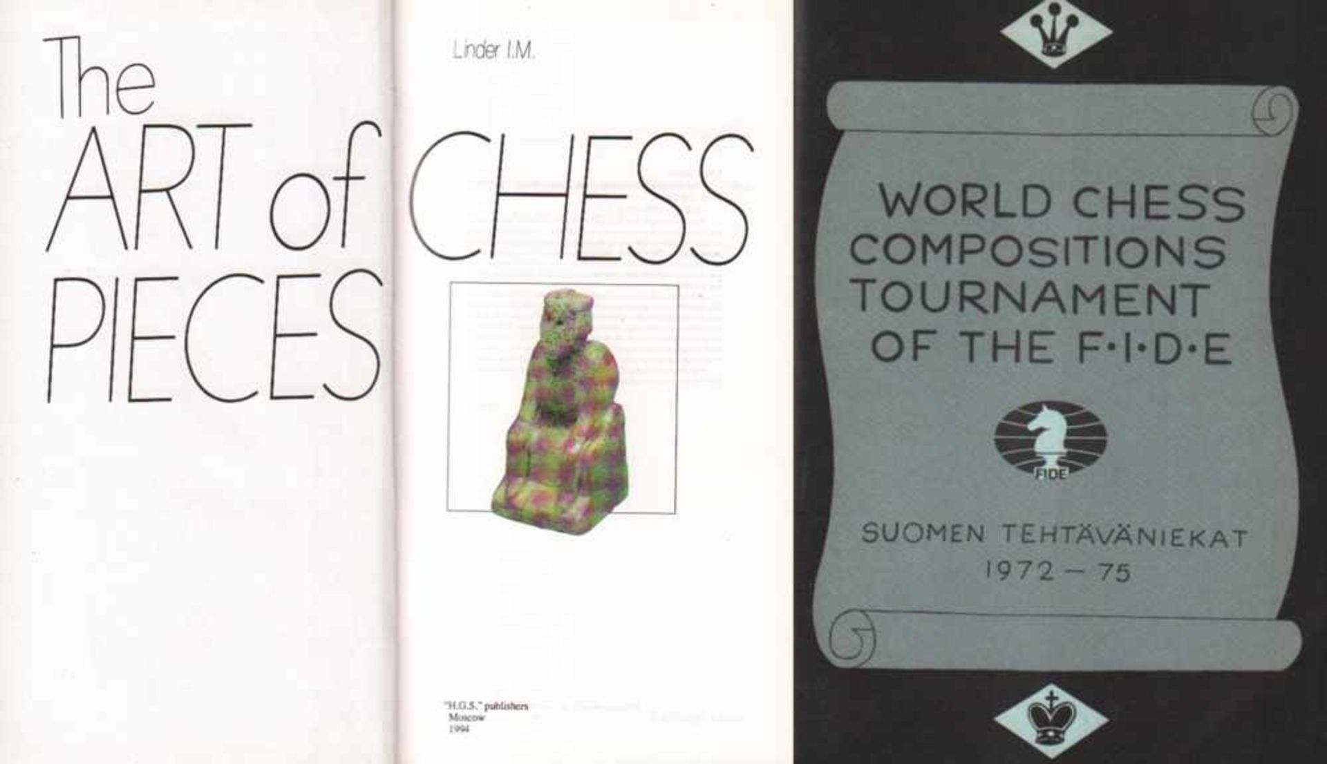 Linder, (Isaac Maxovich).The art of chess pieces. Moskau, H.G.S., 1994. 4°. Mit vielen meist