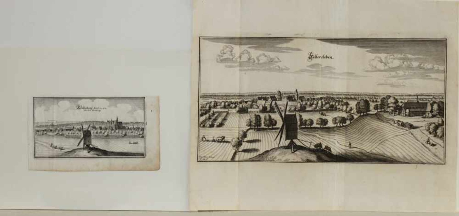 Wolfsburg. Gesamtansicht.Originaler Kupferstich von Merian aus der "Topographia und Eigentliche