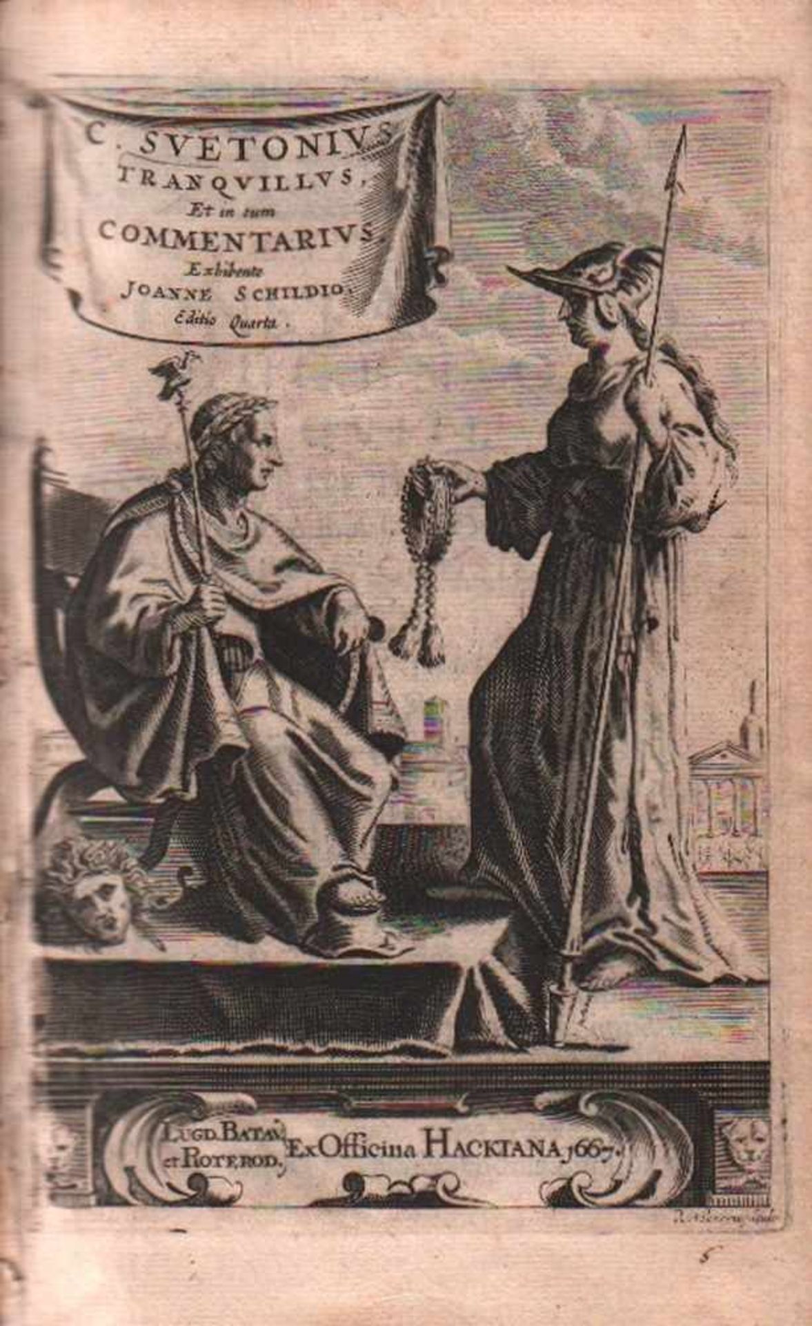 Schildius, Johannes. C.Suetonius tranquillius et in eum commentarius ... Editio quarta. Leiden,