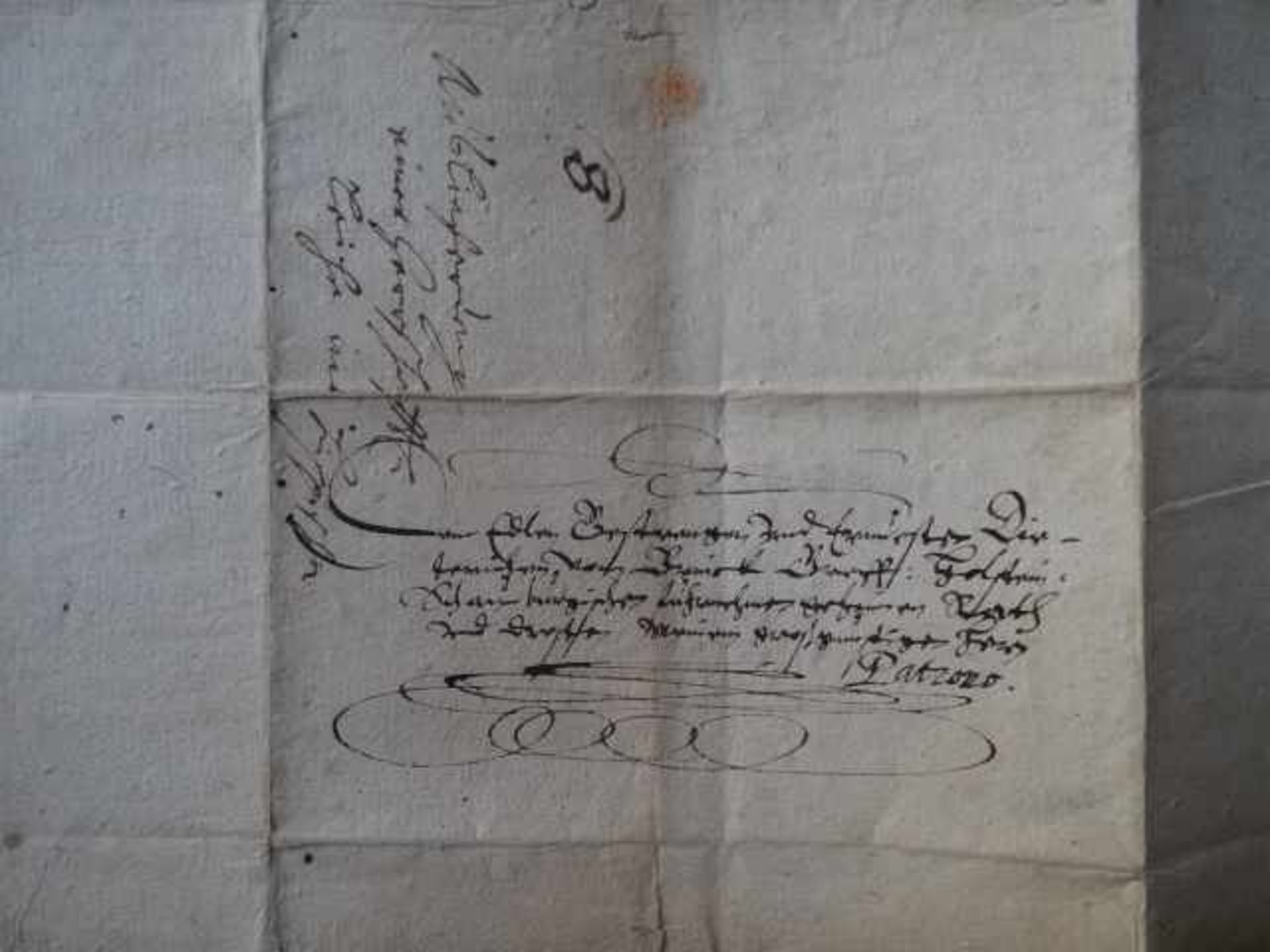 Recht.- Handschriftlicher Brief an 'Rath und Droste' Patzoro (?). Datiert '13. January Ao. (1) - Image 4 of 4