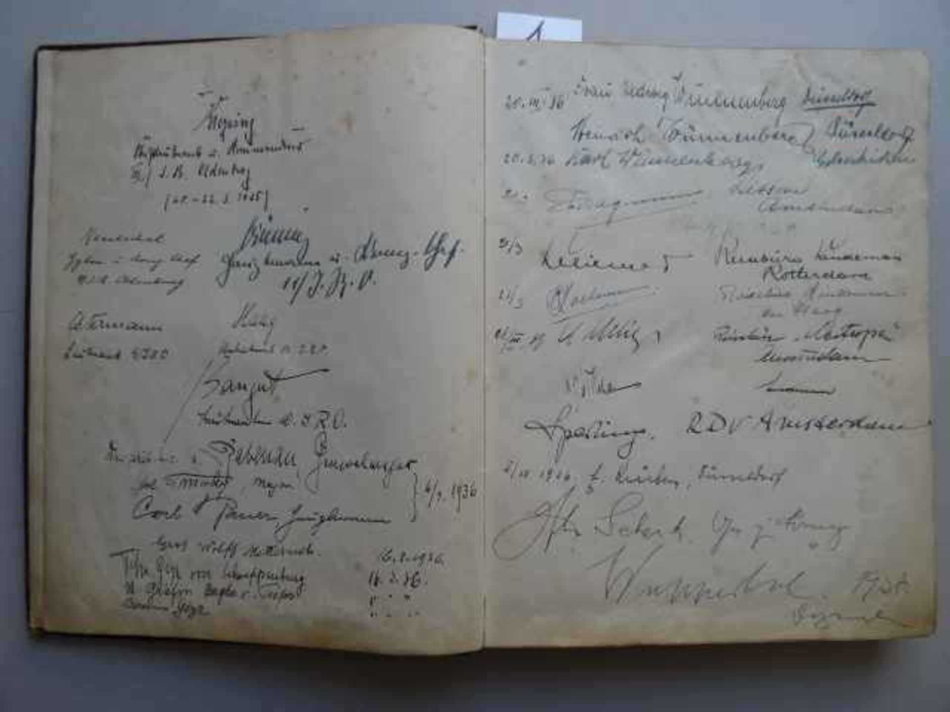 Gästebuch des Parkhotel Bad Salzuflen. Mit zahlreichen handschriftlichen Eintragungen, u.a. von - Bild 5 aus 5