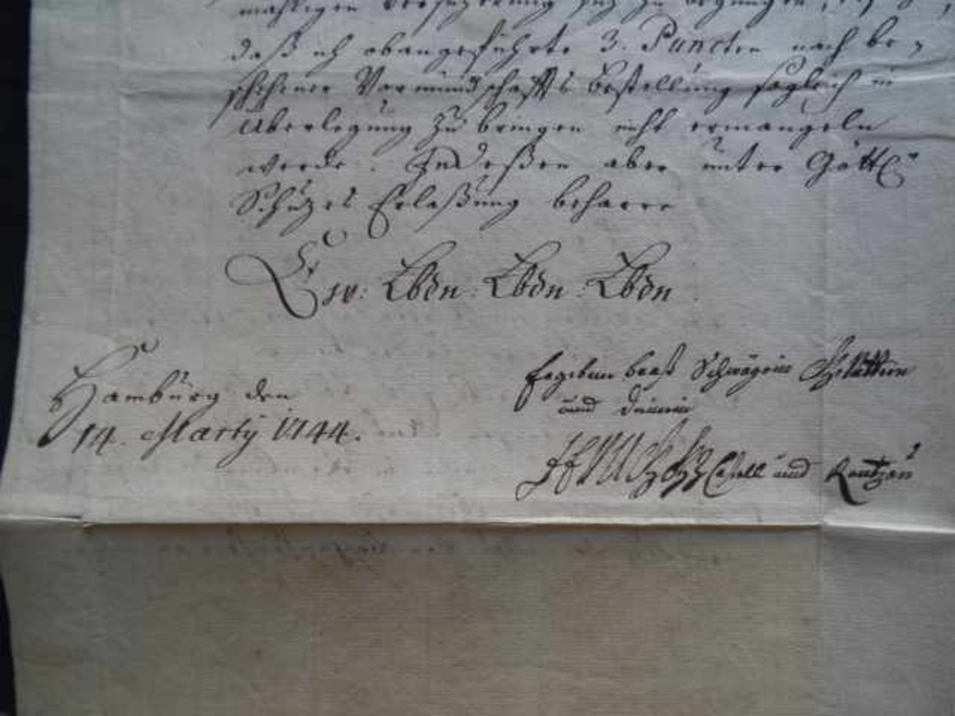 Schleswig-Holstein.- Amoene Gräfin zu Castell und Rantzau (1732 - 1802). Handschriftlicher Brief mit - Bild 3 aus 4