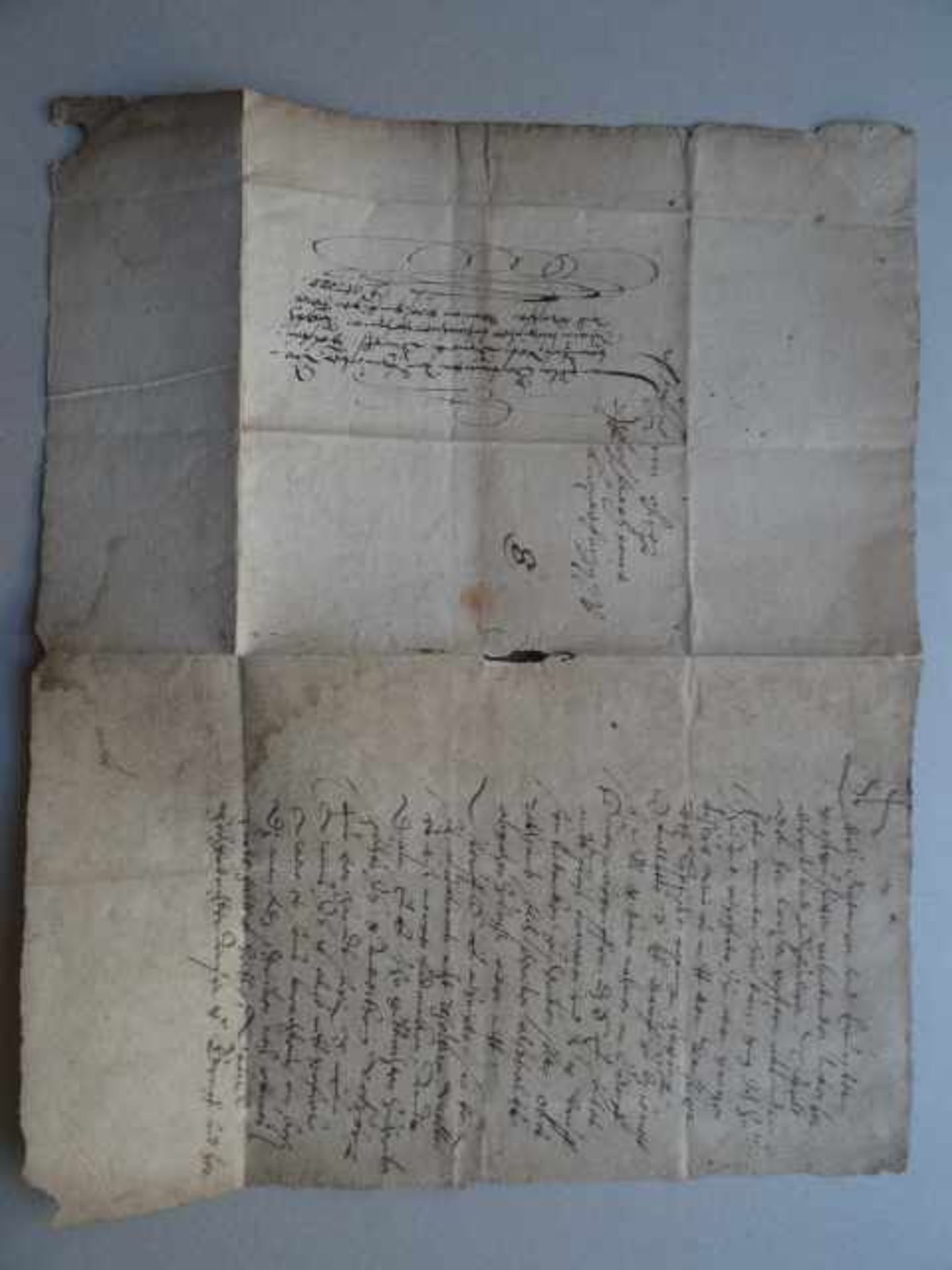 Recht.- Handschriftlicher Brief an 'Rath und Droste' Patzoro (?). Datiert '13. January Ao. (1)