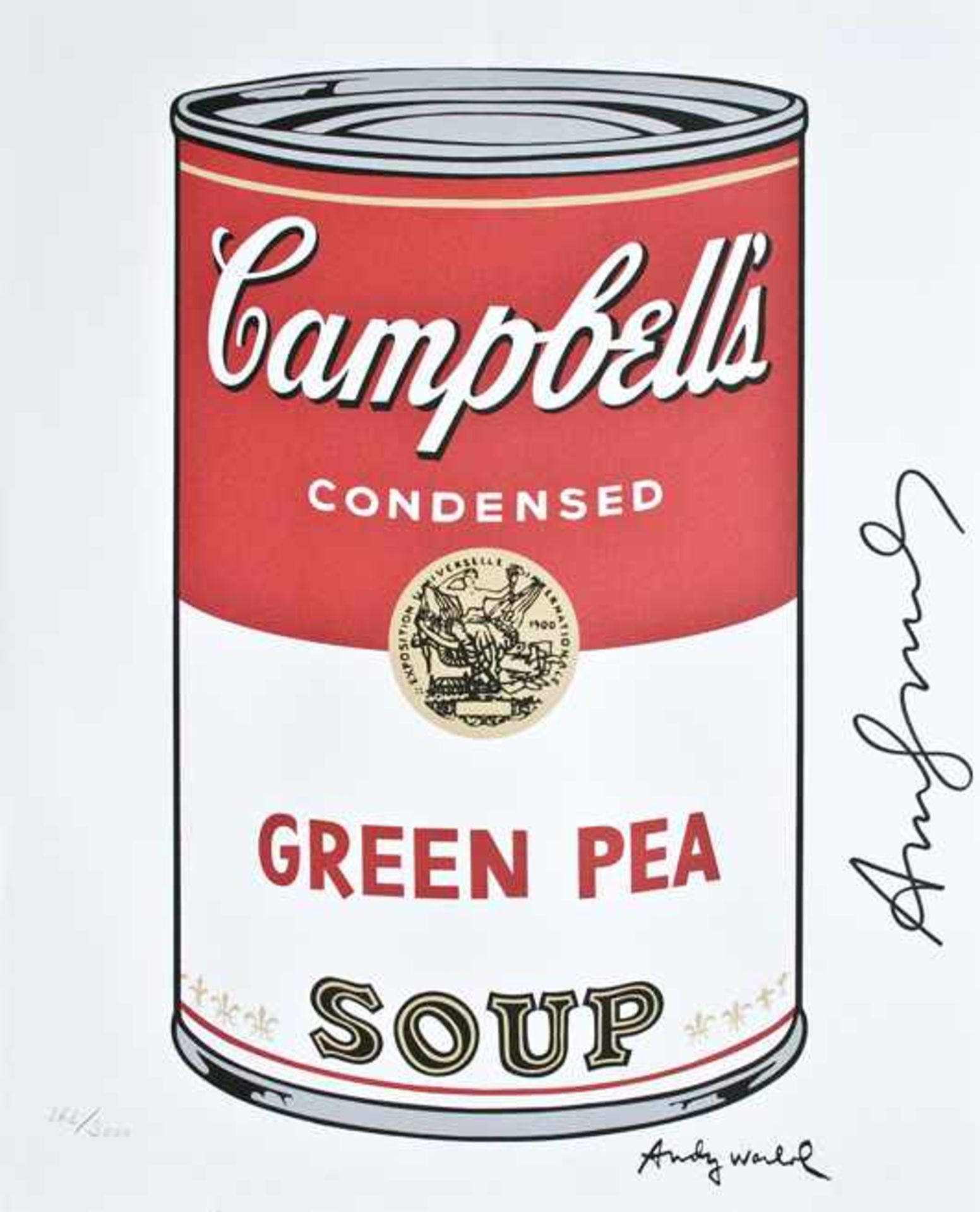Warhol, Andy (Pittsburgh 1928 - 1987 New York). Campbell's Green Pea Soup. Farbserigraphie von 1986.