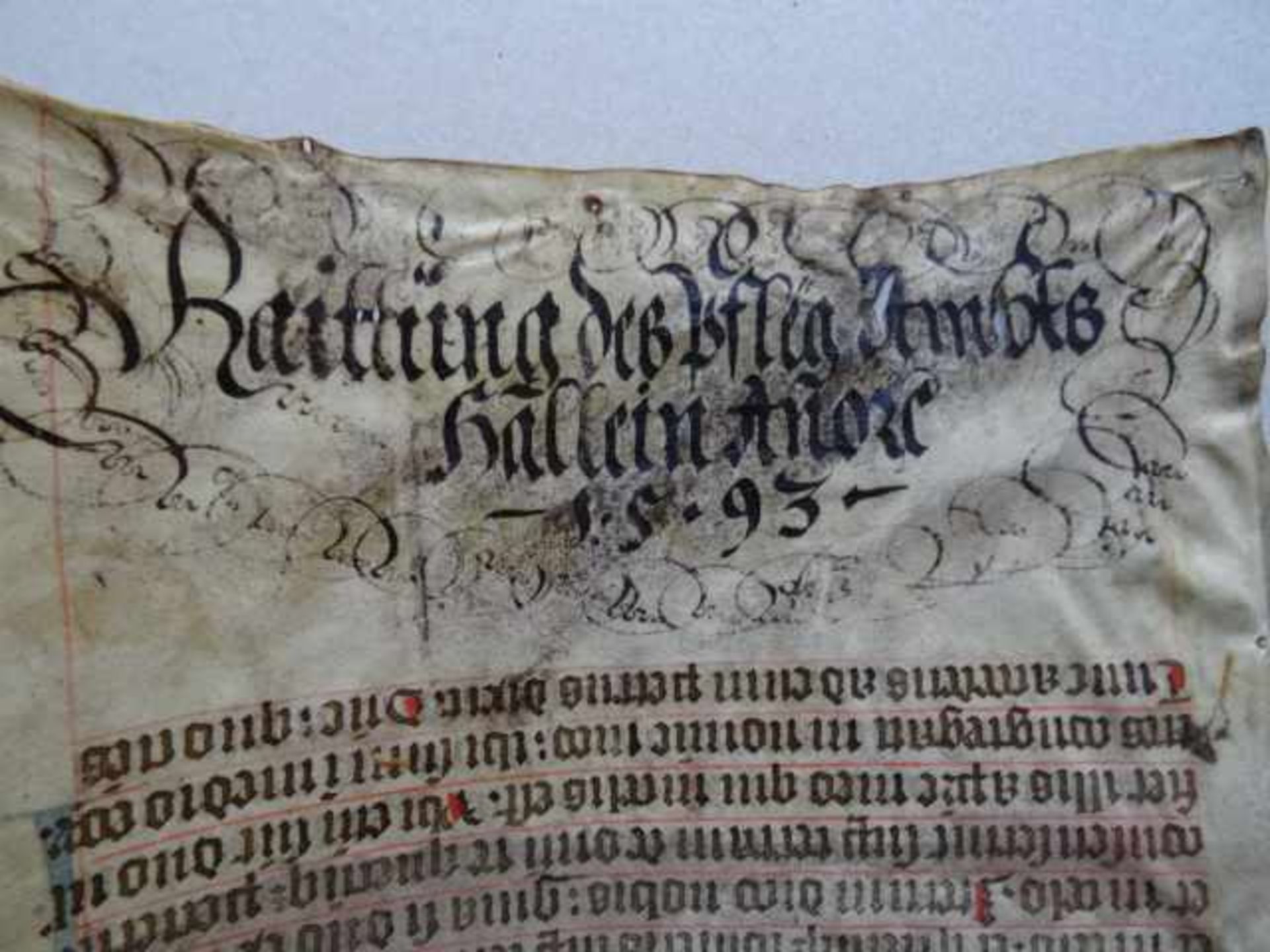 Theologie.- Makulatur-Umschlag. Lateinische Handschrift (gotische Minuskel) auf Pergament. Um - Bild 4 aus 4