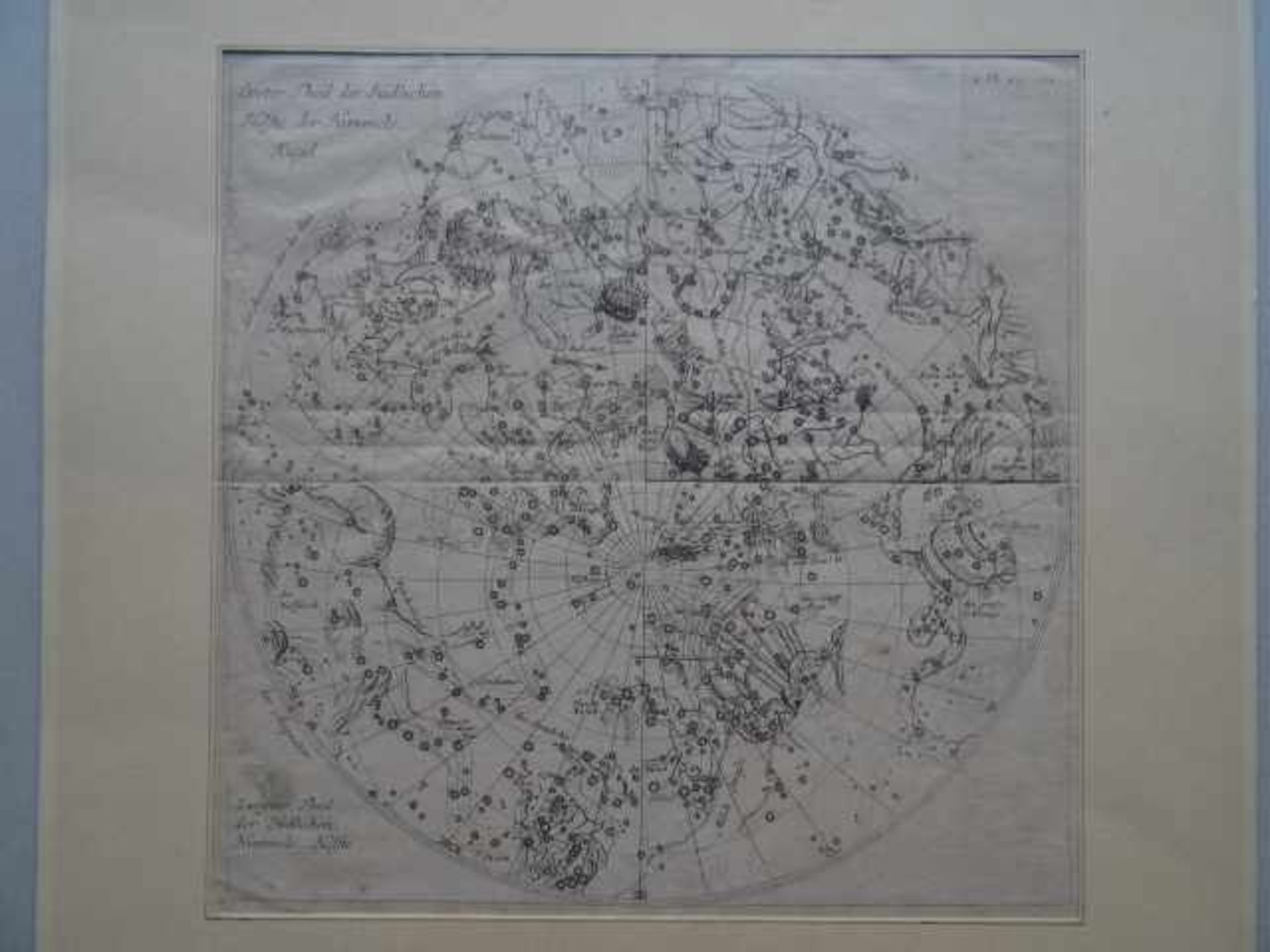 Himmelskarten.- Südliche Helfte der Himmels-Kugel. Kupferstich um 1780. 28 x 28 cm. Oben rechts