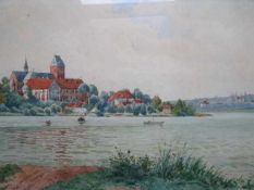 Hagn, Richard von (Husum 1850 - 1933 Dresden). Ratzeburger See. Aquarell auf Papier. Um 1890.