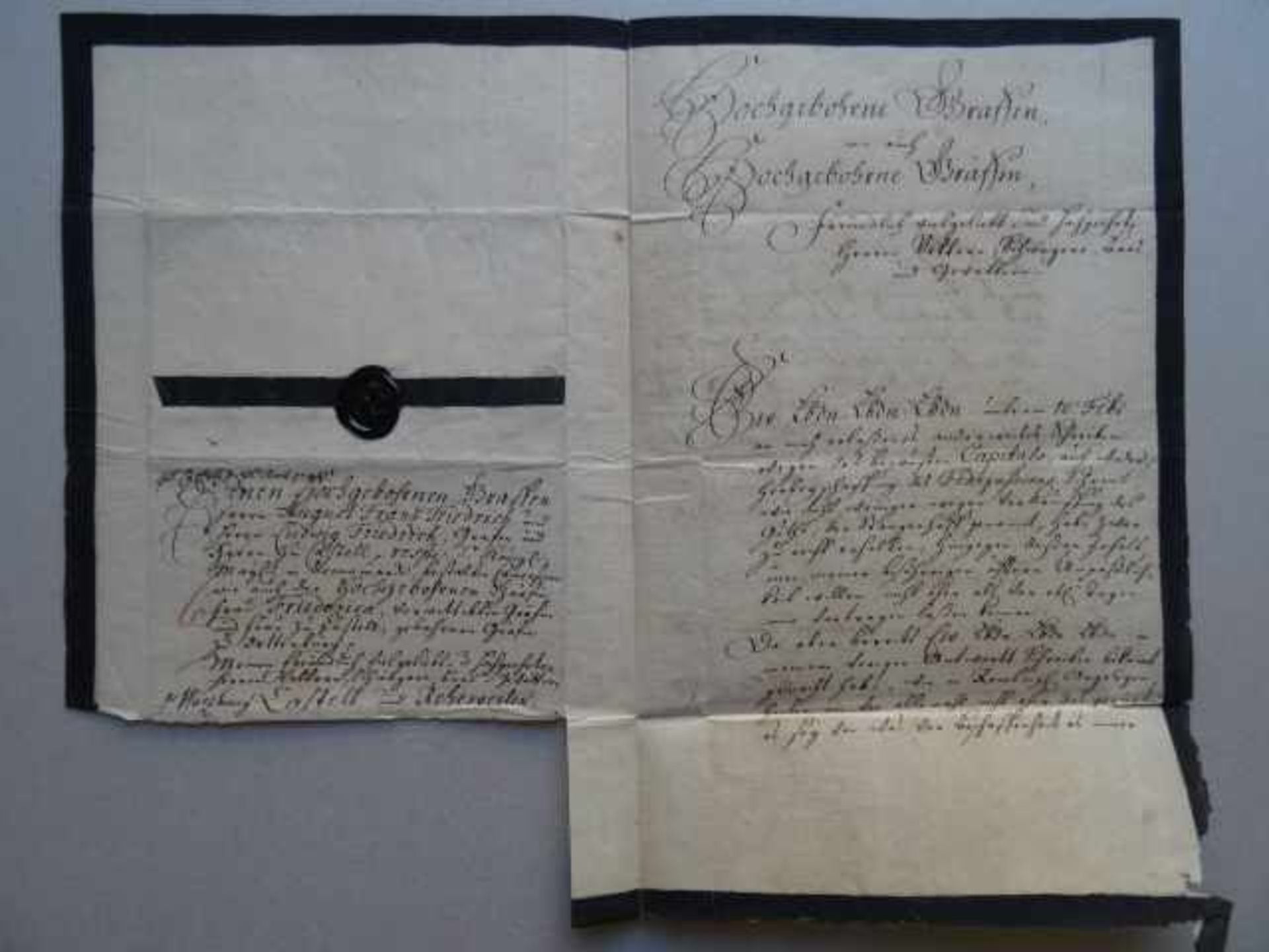 Schleswig-Holstein.- Amoene Gräfin zu Castell und Rantzau (1732 - 1802). Handschriftlicher Brief mit