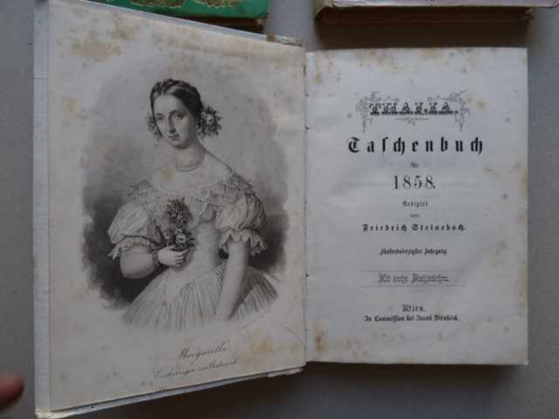 Almanache.- Thalia. Taschenbuch. Jgge. 43-46, zus. 4 Bde. d. Reihe. Wien, Dirnböck, 1856-59. Mit 4 - Bild 4 aus 4