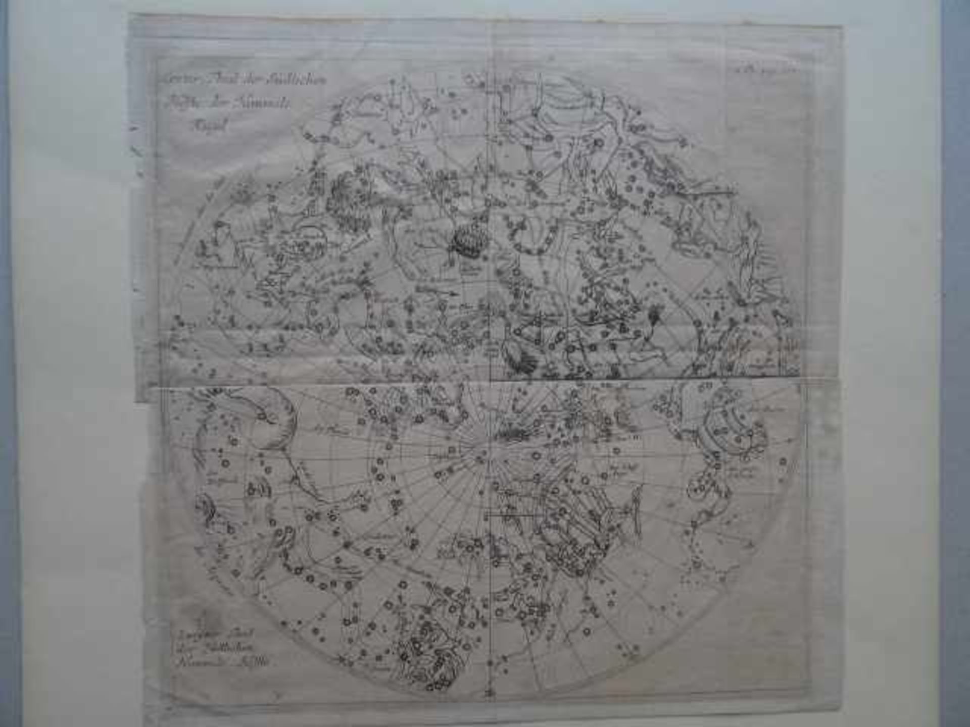 Himmelskarten.- Südliche Helfte der Himmels-Kugel. Kupferstich um 1780. 28 x 28 cm. Oben rechts - Bild 4 aus 5