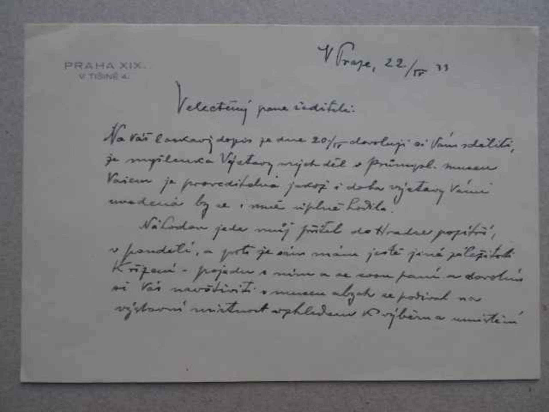 Mucha, Alfons Maria (Ivanice 1860 - 1939 Prag). Eigenhändiger Brief in tschechischer Sprache mit - Bild 3 aus 4