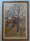 Lassen, Käte (Flensburg 1880 - 1956). Der St. Iohanniskirchhof. Farblithographie von 1910. 44 x 28