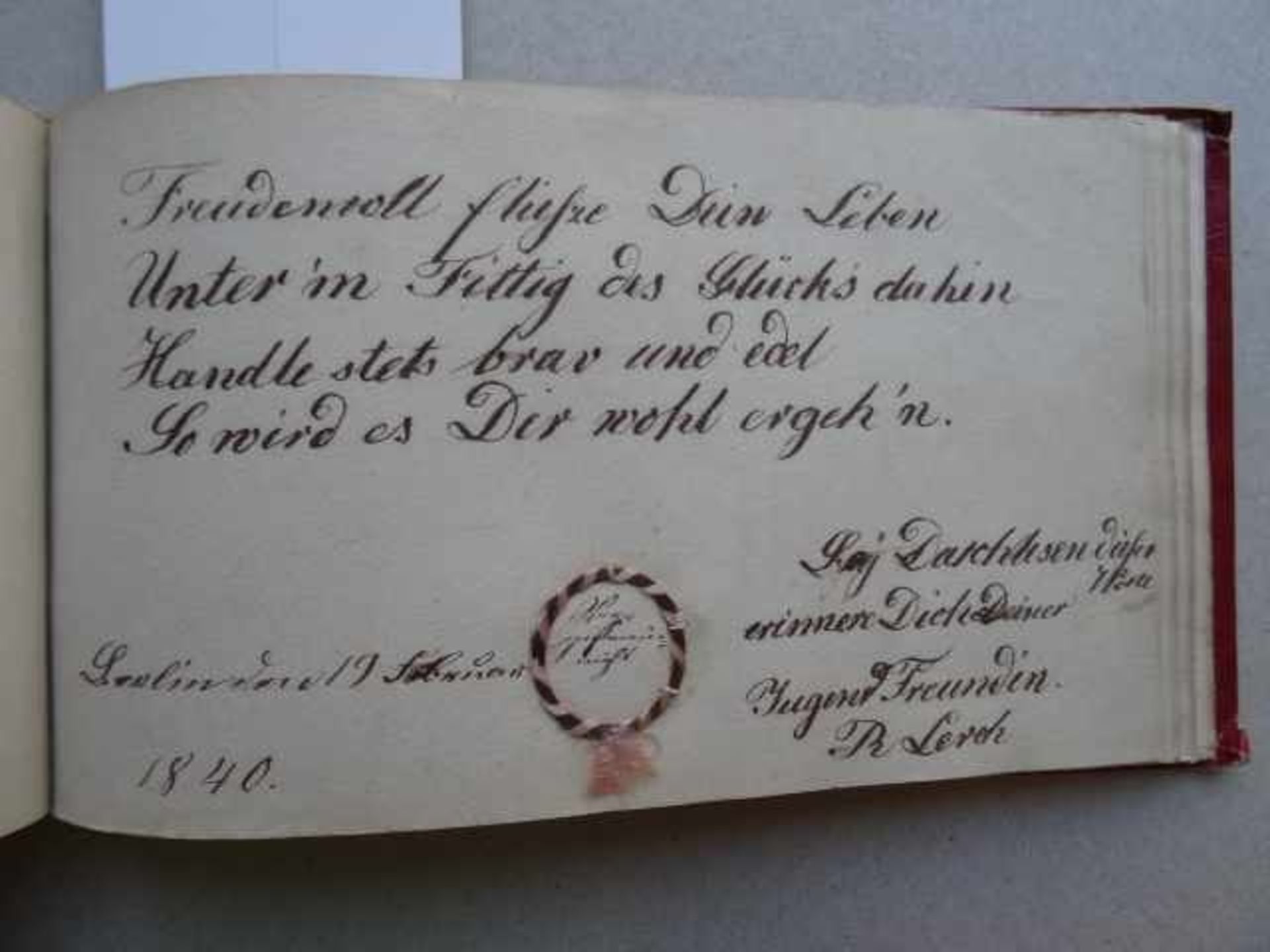 Stammbücher.- Konvolut von 8 Stammbüchern. 1835 - 1914. Mit zahlr. handschriftlichen Einträgen, - Bild 3 aus 5