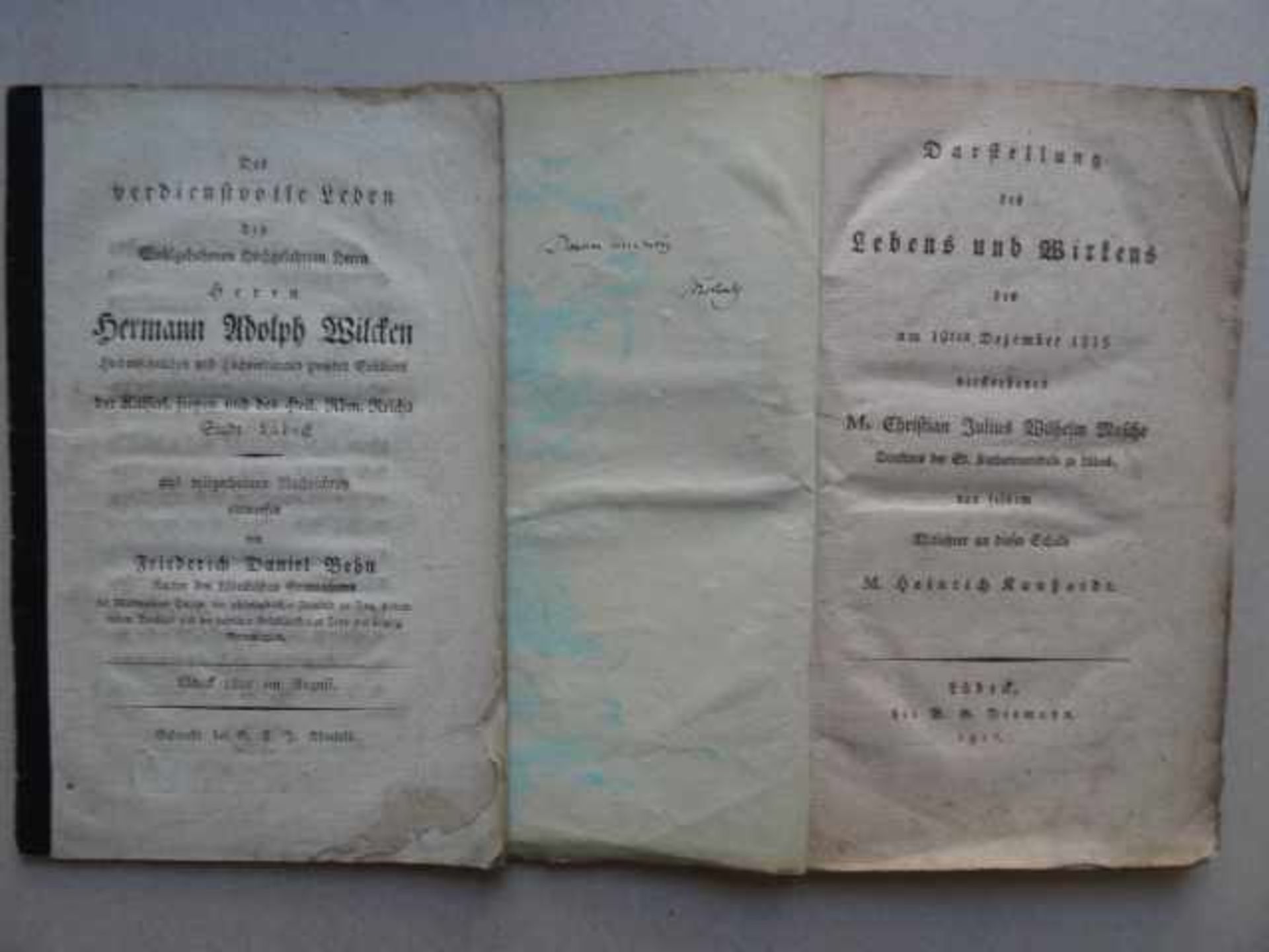 Lübeck.- Konvolut von 7 Biographien u.a. von Lübecker Persönlichkeiten. 1801-1922. Kl.-8° - Gr.- - Bild 2 aus 4
