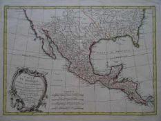 Amerika.- Carte du Mexique ou de la N. Espagne cont. aussi le Nouveau Mexique, la Californie.