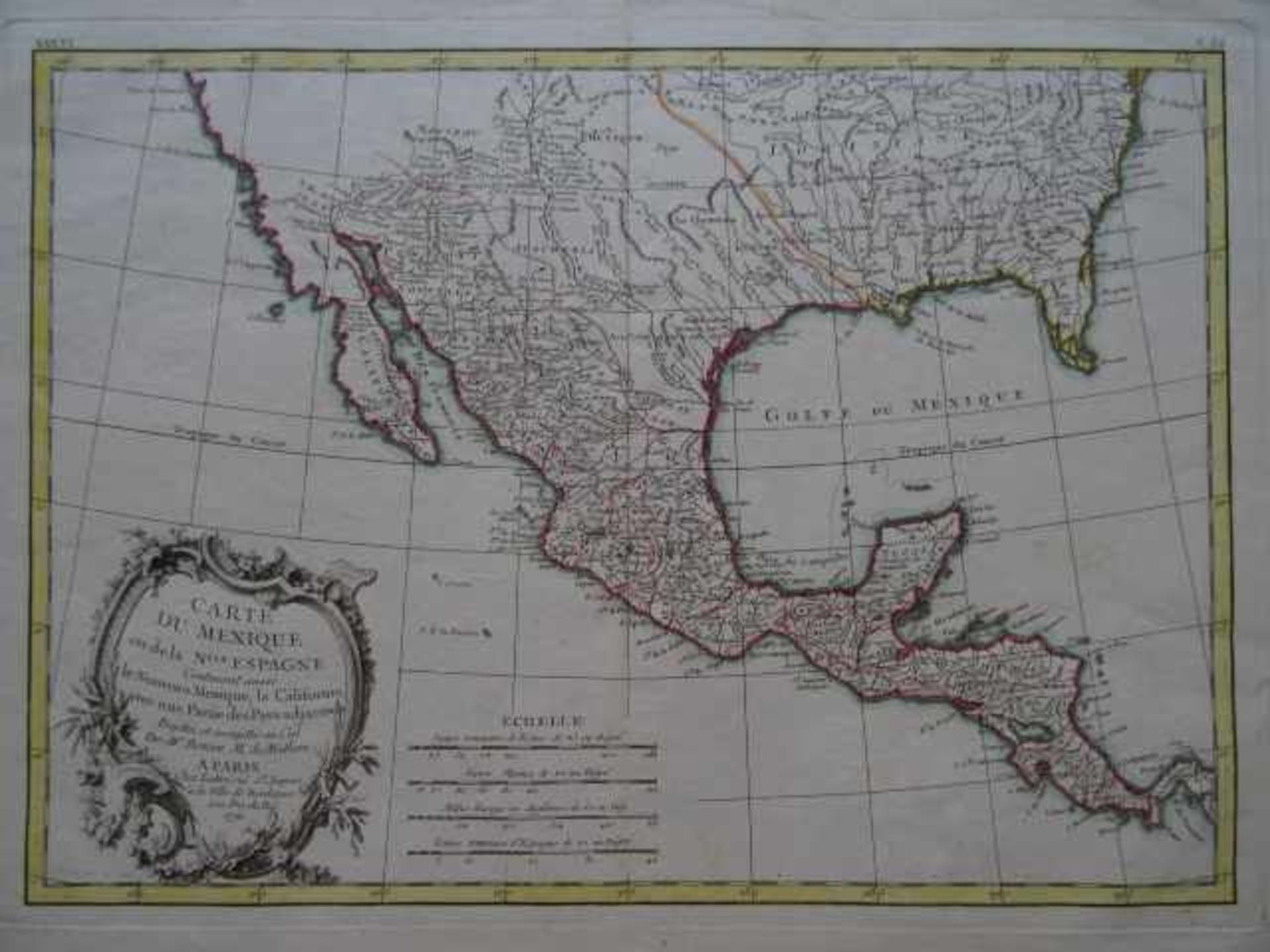 Amerika.- Carte du Mexique ou de la N. Espagne cont. aussi le Nouveau Mexique, la Californie.