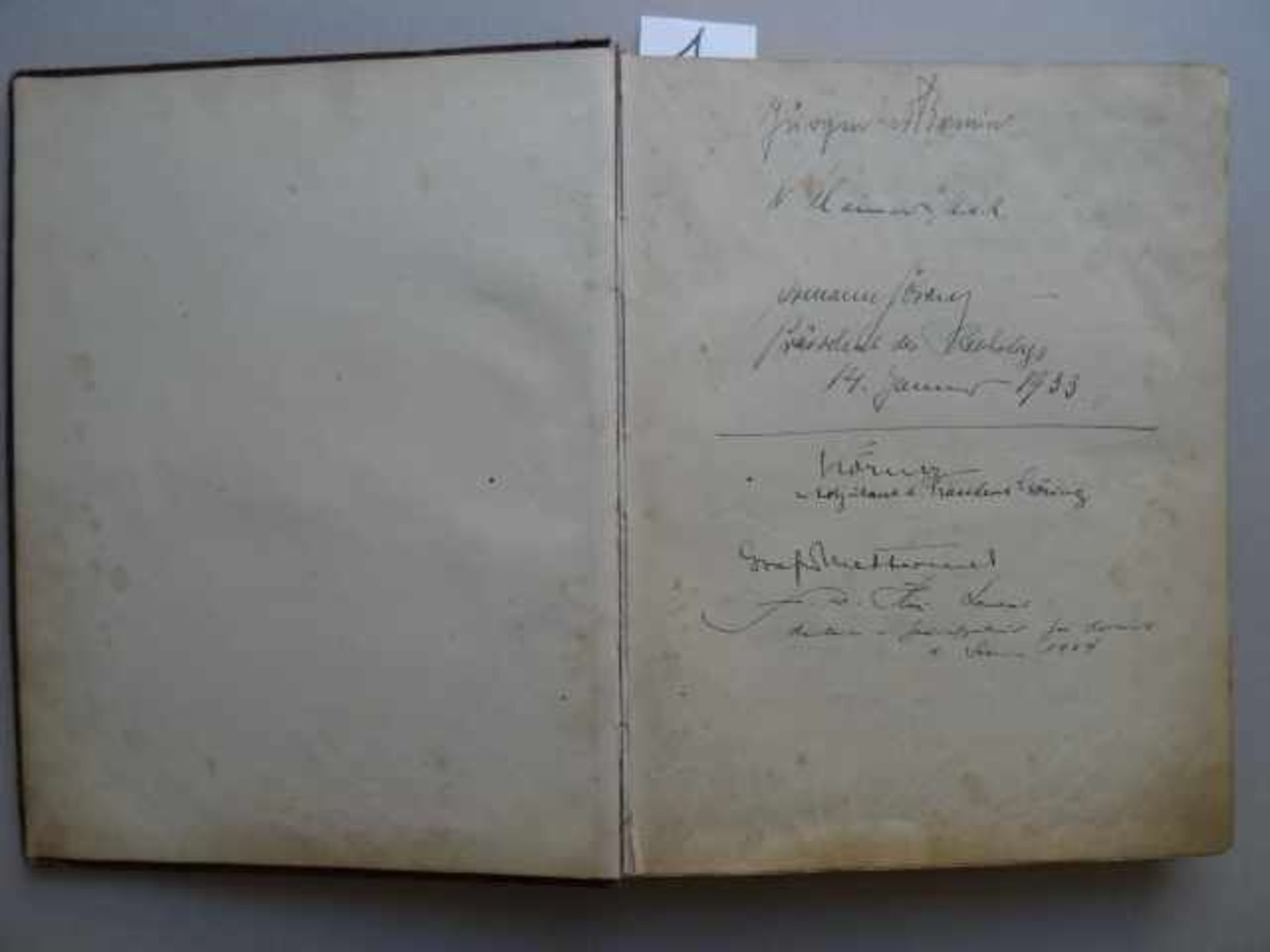 Gästebuch des Parkhotel Bad Salzuflen. Mit zahlreichen handschriftlichen Eintragungen, u.a. von - Image 2 of 5