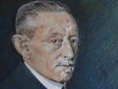 Nöbbe, Erwin (Flensburg 1883 - 1948). Porträt. Kreidezeichnung auf Papier von 1919. Mittig rechts