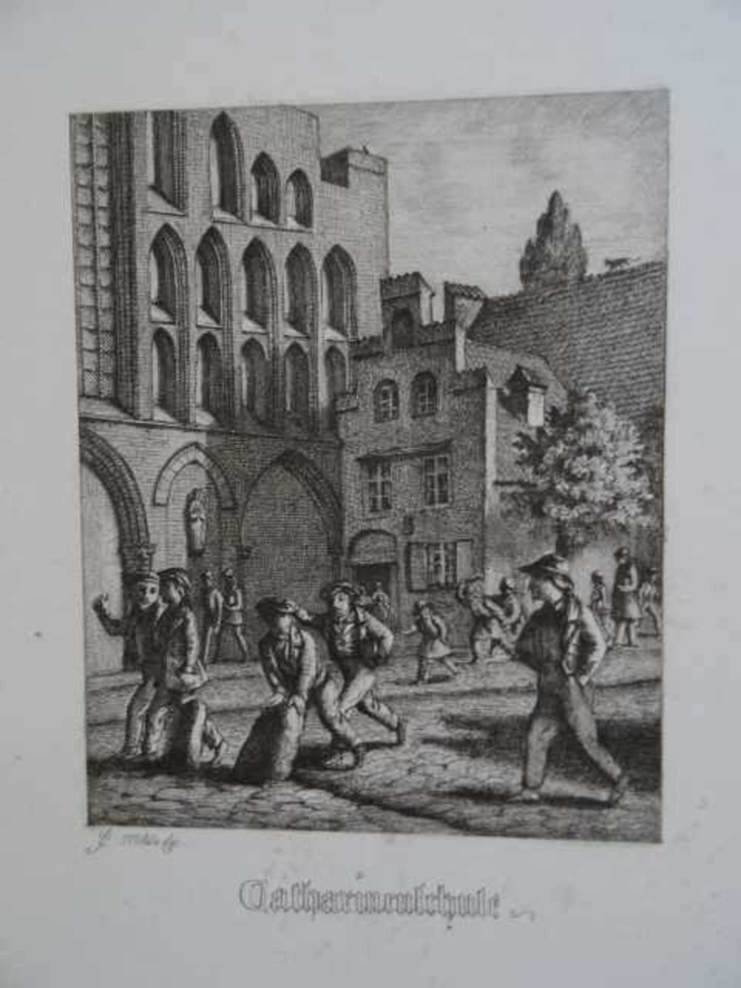 Lübeck.- Lübecker ABC. Lübeck, (1857). Gestoch. Titel u. 25 Kupfertafeln von E. Bollmann nach C.J. - Bild 2 aus 3
