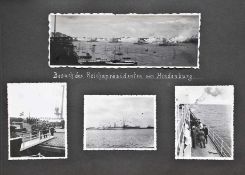 Marine.- Kreuzer Königsberg. 90 Orig.-Fotografien im Format 5,5 x 8,5 cm bis 11 x 16 cm sowie 18